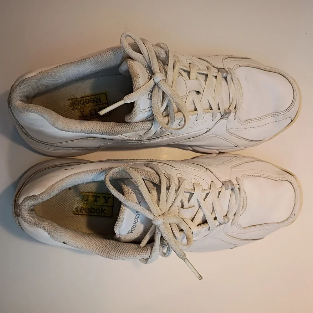 Reebok‎ DMX Ride Walking Shoes White Leather Athletic Sneakers 8.5 Womens